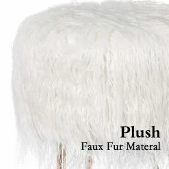 Outlet 🛒 Adeco Vanity Stool Chair Soft Furry Footrest Stool Make Up Ottoman White 🥰 -Adeco Shop Adeco Vanity Stool Chair Soft Furry Footrest Stool Make Up Ottoman 5