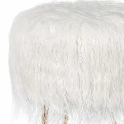 Outlet 🛒 Adeco Vanity Stool Chair Soft Furry Footrest Stool Make Up Ottoman White 🥰 -Adeco Shop Adeco Vanity Stool Chair Soft Furry Footrest Stool Make Up Ottoman 6