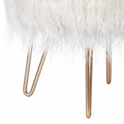 Outlet 🛒 Adeco Vanity Stool Chair Soft Furry Footrest Stool Make Up Ottoman White 🥰 -Adeco Shop Adeco Vanity Stool Chair Soft Furry Footrest Stool Make Up Ottoman 8