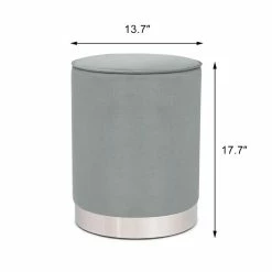 Best reviews of 😀 Adeco Vanity Upholstered Round Velvet Ottoman Footstool Silver Trim Blue 😀 -Adeco Shop Adeco Vanity Upholstered Round Velvet Ottoman Footstool Silver Trim 10