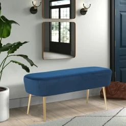 Best deal ✔️ Adeco Velvet Bench Footrest, Bed End Stool Metal Legs, 👗 Dressing Chair Green ⌛ -Adeco Shop Adeco Velvet Bench Footrest2C Bed End Stool Metal Legs2C Dressing Chair 11