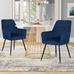 Cheapest 🧨 Adeco Velvet Dining Chairs Set Of 2, Accent Armchairs Black Metal Legs Green ✨ -Adeco Shop Adeco Velvet Dining Chairs Set of 22C Accent Armchairs Black Metal Legs 10
