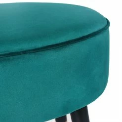 Cheap 😀 Adeco Velvet Foot Stool Oval Vanity Rest Ottoman Bench With Wood Legs 👏 -Adeco Shop Adeco Velvet Foot Stool Oval Vanity Rest Ottoman Bench with Wood Legs 4