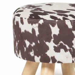 New 🤩 Adeco Velvet Round Ottoman Foot Rest Stool Padded Seat 🥰 -Adeco Shop Adeco Velvet Round Ottoman Foot Rest Stool Padded Seat 3