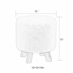 New 🤩 Adeco Velvet Round Ottoman Foot Rest Stool Padded Seat 🥰 -Adeco Shop Adeco Velvet Round Ottoman Foot Rest Stool Padded Seat 4