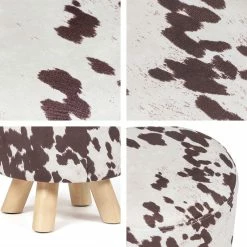 New 🤩 Adeco Velvet Round Ottoman Foot Rest Stool Padded Seat 🥰 -Adeco Shop Adeco Velvet Round Ottoman Foot Rest Stool Padded Seat 6