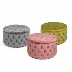 Best reviews of 💯 Adeco Round Storage Ottoman Button Tufted Footrest Stool Bench Olive Green- Velvet 😀 -Adeco Shop Adeco Velvet Round Storage Ottoman Button Tufted Footrest Stool Bench 11