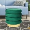 Flash Sale 😉 Adeco Velvet Round Storage Ottoman Side Table With Comfortable Seating 🔔 -Adeco Shop Adeco Velvet Round Storage Ottoman Side Table with Comfortable Seating