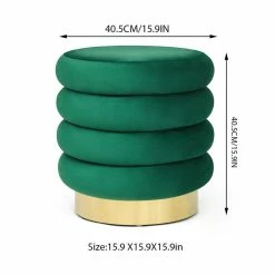 Flash Sale 😉 Adeco Velvet Round Storage Ottoman Side Table With Comfortable Seating 🔔 -Adeco Shop Adeco Velvet Round Storage Ottoman Side Table with Comfortable Seating 3