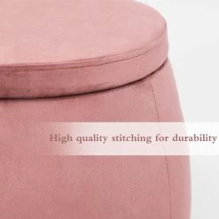 Promo 💯 Adeco Velvet Round Storage Ottoman With Removable Lid, Footrest Stool Navy 😀 31 Promo 💯 Adeco Velvet Round Storage Ottoman With Removable Lid, Footrest Stool Navy 😀 -Adeco Shop Adeco Velvet Round Storage Ottoman with Removable Lid2C Footrest Stool 14