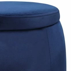 Promo 💯 Adeco Velvet Round Storage Ottoman With Removable Lid, Footrest Stool Navy 😀 25 Promo 💯 Adeco Velvet Round Storage Ottoman With Removable Lid, Footrest Stool Navy 😀 -Adeco Shop Adeco Velvet Round Storage Ottoman with Removable Lid2C Footrest Stool 8