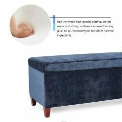 Cheapest 💯 Adeco Velvet Storage Ottoman Bench Rectangular Footstool Lift Top ❤️ -Adeco Shop Adeco Velvet Storage Ottoman Bench Rectangular Footstool Lift Top 5