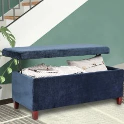 Cheapest 💯 Adeco Velvet Storage Ottoman Bench Rectangular Footstool Lift Top ❤️ -Adeco Shop Adeco Velvet Storage Ottoman Bench Rectangular Footstool Lift Top 6