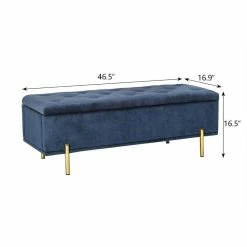 Cheapest ✔️ Adeco Velvet Tufted Storage Ottoman Rectangular Footstool DIY Assemble 🎁 -Adeco Shop Adeco Velvet Tufted Storage Ottoman Rectangular Footstool DIY Assemble 3