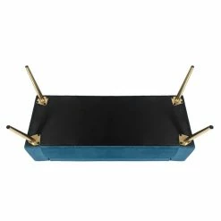 Best deal 👍 Adeco Velvet Upholstered Storage Entryway Bench Ottoman Metal Legs Black 💯 -Adeco Shop Adeco Velvet Upholstered Storage Entryway Bench Ottoman Metal Legs 7