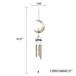 Best Pirce 🧨 Adeco Wind Chimes With Solar Powered LED Lights Blue ⭐ -Adeco Shop Adeco Wind Chimes with Solar Powered LED Lights 7