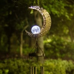 Best Pirce 🧨 Adeco Wind Chimes With Solar Powered LED Lights Blue ⭐ -Adeco Shop Adeco Wind Chimes with Solar Powered LED Lights 8