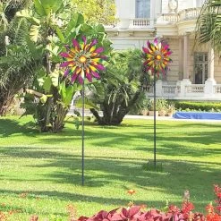 Promo 👍 Adeco Wind Spinners Outdoor Metal Windmill Stake 😍 -Adeco Shop Adeco Wind Spinners Outdoor Metal Windmill Stake 3