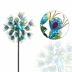 Best Sale ✔️ Adeco Wind Spinners Peacock Wind Sculptures ❤️ -Adeco Shop Adeco Wind Spinners Peacock Wind Sculptures 2