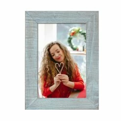 Adeco Shop -Adeco Shop Adeco Wood Grain Distressed Blue Wood Picture Frame 1