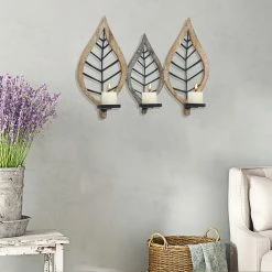 Cheap ⌛ Adeco Wood Wall Sconce Candle Holder ⌛ -Adeco Shop Adeco Wood Wall Sconce Candle Holder 2