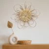Best Sale ⭐ Adeco Wooden Farmhouse Flower Hand Knitted Raffia Straw Wall Decor 🔔 -Adeco Shop Adeco Wooden Farmhouse Flower Hand Knitted Raffia Straw Wall Decor