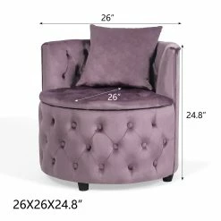 Brand new 😀 Adeco Modern Leisure Chair Multi-Function Velvet Accent Chair - 26"D X 26"W X 24.8"H Brown ⌛ -Adeco Shop Adeco flannelette leisure chair2C Ottoman chair has storage function2C and a pillow is included. 2