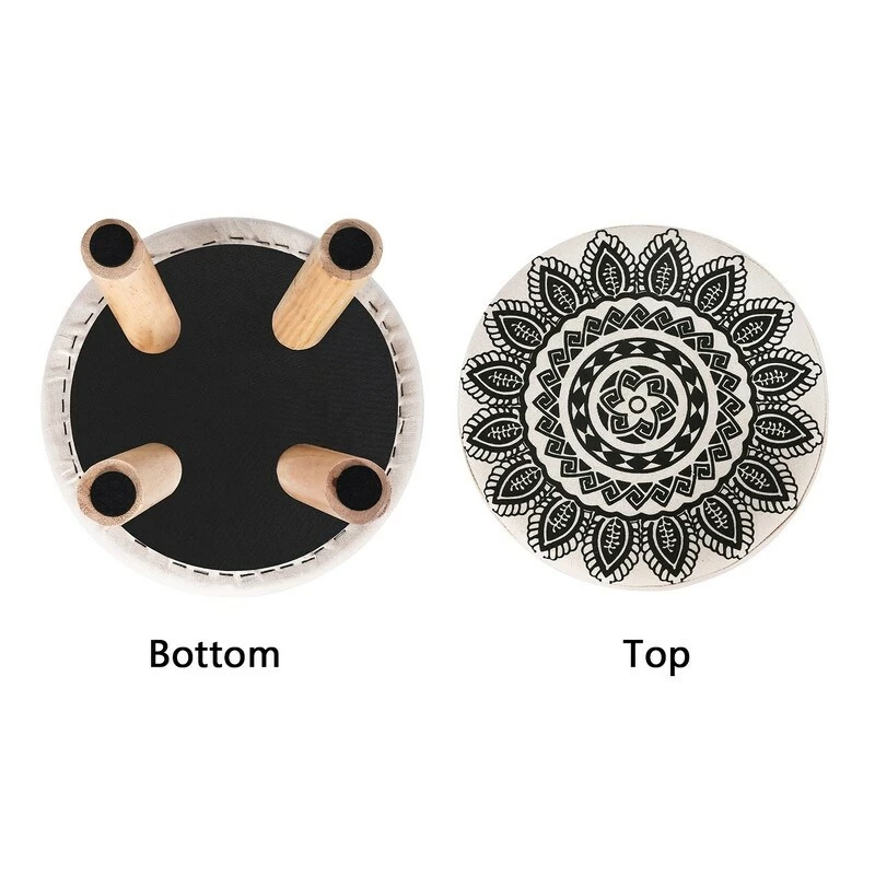 Hot Sale π Adeco Asense Round Ottoman Foot Rest Stool Linen Fabric Padded (Set Of 4) Beige π― 8 Hot Sale π Adeco Asense Round Ottoman Foot Rest Stool Linen Fabric Padded (Set Of 4) Beige π― - Image 6