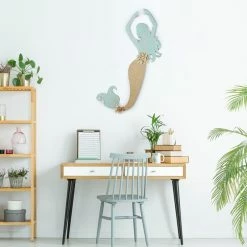 Buy 🔔 Adeco Distressed Mermaid Blue Iron And Burlap Wall Decor ⌛