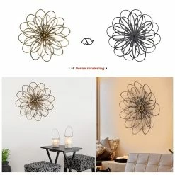 Budget ⭐ Adeco Flower Urban Design Metal Wall Decor 🎁 -Adeco Shop Flower Urban Design Metal Wall Decor 2