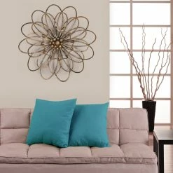 Budget ⭐ Adeco Flower Urban Design Metal Wall Decor 🎁