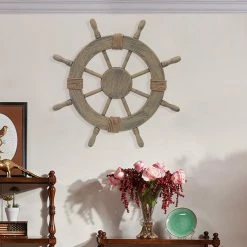 Cheap 🎁 Adeco Large Marine Ship Wheel Nautical Decor 🎁 -Adeco Shop Large Marine Ship Wheel Nautical Decor 2