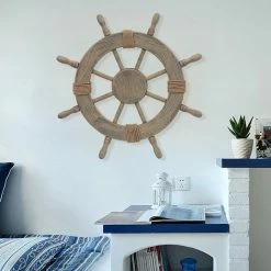 Cheap 🎁 Adeco Large Marine Ship Wheel Nautical Decor 🎁