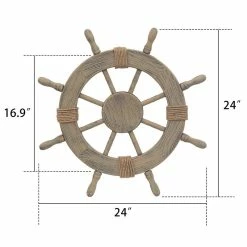 Cheap 🎁 Adeco Large Marine Ship Wheel Nautical Decor 🎁 -Adeco Shop Large Marine Ship Wheel Nautical Decor 5
