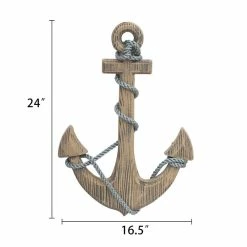 Discount 🔥 Adeco Ornamental Nautical Ship Anchor 24-inch Wood Wall Decoration ⌛ -Adeco Shop Ornamental Nautical Ship Anchor 24 inch Wood Wall Decoration 4
